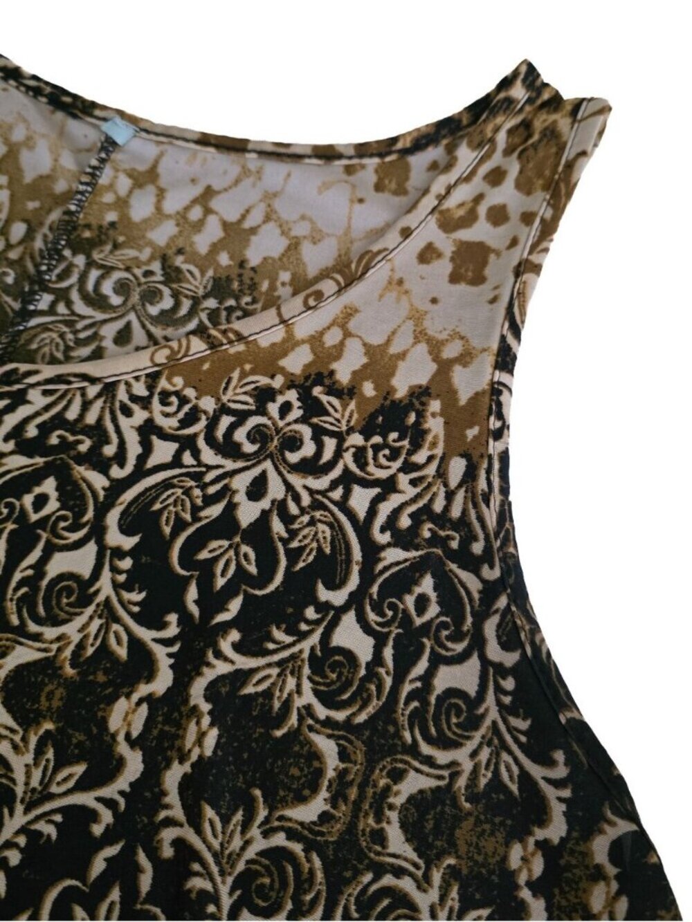 Womens Black & Brown Print Tank Dress - Picture 5 of 6
